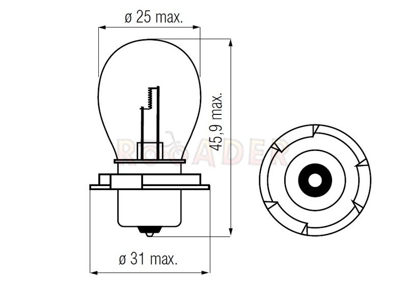FLOSSER LAMPADINA 12V 15W BA15S AUTO LAMPADA LUCE LATERALE INDICATORE - Foto 3