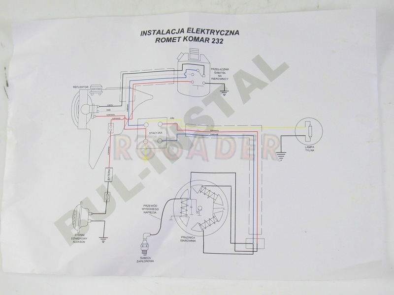 Instalacja elektryczna ROMET KOMAR 232 + schemat Rooader.pl