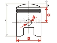 Tłok Simson S70 4600mm 70cm3 4 Szlif Almot Ak12