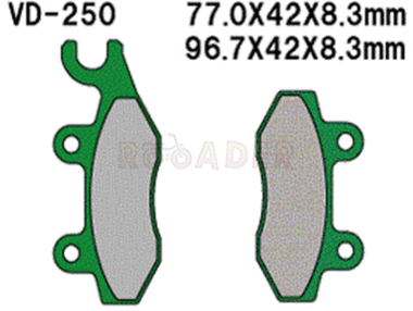 Klocki hamulcowe VD-250 (FA215) - ROMET, ZIPP, LONGJIA, YAMAHA, MBK