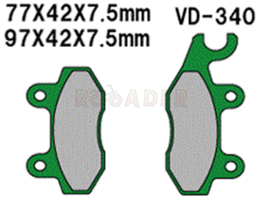 Klocki hamulcowe VD-340 (FA135, FA214, MCB582) - KYMCO Agility Vitality