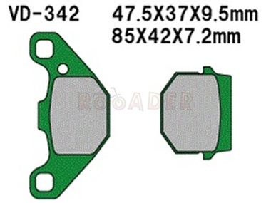Klocki hamulcowe VD-342 (FA083, MCB519) - SUZUKI, PEUGEOT, TGB, CPI, KEEWAY