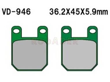 Klocki hamulcowe VD-946 (FA115, MCB535) - APRILIA, GILERA, SUZUKI, PEUGEOT, PIAGGIO, YAMAHA ...