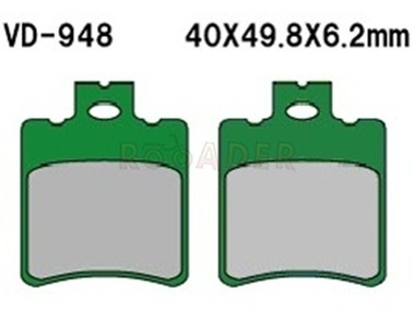 Klocki hamulcowe VD-948 (FA193, MCB696) - APRILIA, DERBI, GILERA, HONDA, PEUGEOT ...