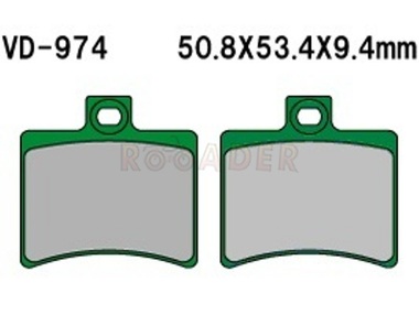Klocki hamulcowe VD-974 (MCB710, FA298) - APRILIA Atlantic, Leonardo, RS, Scarabeo, Sport City, SR; BENELLI BN302, Velvet; BETA Eikon; MALAGUTI F18, Madison, Password; KEEWAY TX125
