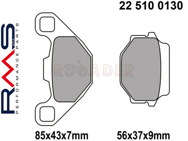 Klocki hamulcowe RMS 22 510 0130 (FA067/3) - MALAGUTI F10; PEUGEOT Squab, SV