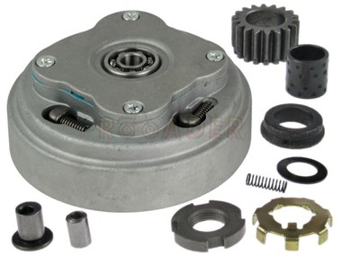 Sprzęgło kompletne do  silnika 139/147/152FMB manualne (2 tarcze) - do motorowerów Romet, Router, Junak, Barton, Benzer, GB Motors, Kingway, Zumico, Zipp i innych 50/70/110cm3 + elementy dodatkowe