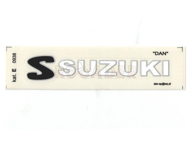 Naklejka SUZUKI - 11 x 2cm biało-czarna