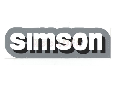 Naklejka SIMSON - 20,5 x 5,5cm, biało-czarno-srebrna (do motorowerów SIMSON S51, S70)