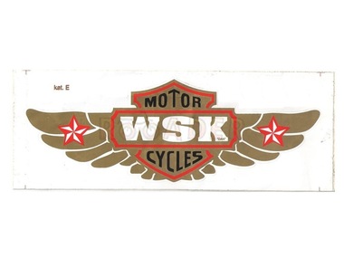 Naklejka WSK - 20,5 x 7,5cm złoto-czerwona