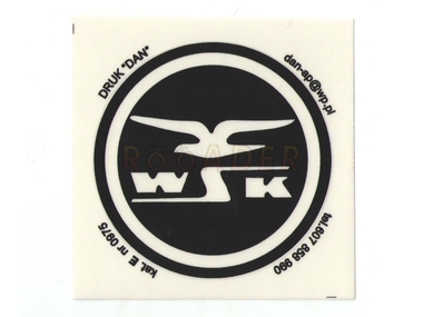 Naklejka WSK - 7 x 7cm czarno-bezbarwna