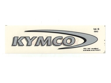 Naklejka KYMCO - 17 x 4cm srebrna