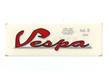 Naklejka VESPA - 11,5 x 3,5cm czerwona