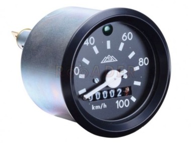 Licznik - prędkościomierz SIMSON S51 do 100km/h - Ø59mm, czarny cyferblat, czarna ramka (oryginał MZA)