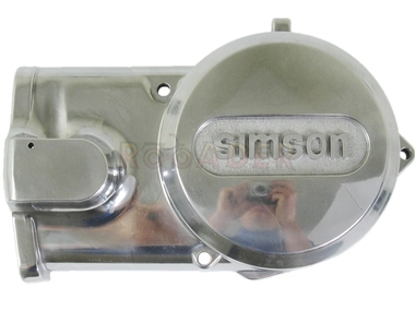 Pokrywa silnika SIMSON S51, SR50 prawa, aluminiowa polerowana (oryginał MZA)