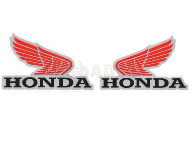 Naklejka HONDA - 14,5 x 9,5cm srebrno-czerwona (komplet P+L)