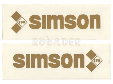 Naklejka SIMSON - 16,5 x 4,5cm złota, komplet P+L (do motorowerów SIMSON SR50, SR80)