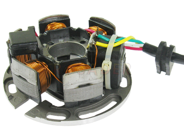 Stojan alternatora YAMAHA TZR 50, DT50; MBK X-Limit, X-Power; MOTORHISPANIA Furia, RYZ; PEUGEOT XP6, XPS, XR6; RIEJU MRT, RRX, RS1, SMX, Spike 50, SHERCO SE50, SM50 - silnik MINARELLI AM6 (6 cewek)