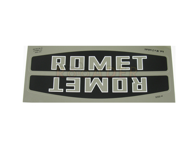 Naklejka ROMET - 28,5 x 5,5cm srebrno-czarna (komplet P+L)