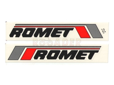 Naklejka ROMET - 20,5 x 3cm czarno-czerwono-srebrna (komplet P+L)