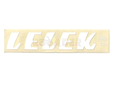 Naklejka LELEK - 17 x 3,5cm biała (do motocykli WSK)