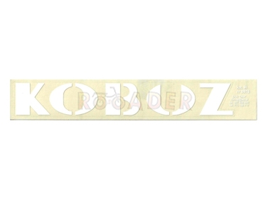 Naklejka KOBUZ - 20,5 x 3,5cm biała (do motocykli WSK)