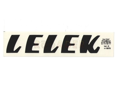 Naklejka LELEK - 17 x 3,5cm czarna (do motocykli WSK)