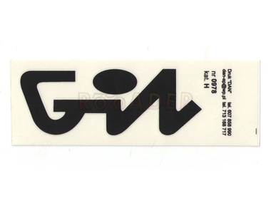 Naklejka GIL - 9,5 x 3,5cm czarna (komplet 2 sztuki, do motocykli WSK)