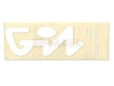 Naklejka GIL - 9,5 x 3,5cm biała (komplet 2 sztuki, do motocykli WSK)