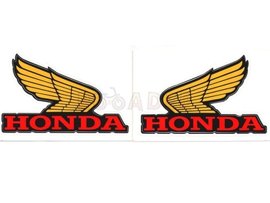 Naklejka HONDA - 14,5 x 9,5cm czerwono-żółta (komplet P+L)