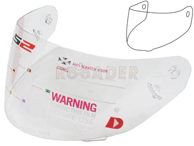 Szyba kasku LS2 FF351, FF352, FF369, FF384 clear (przeźroczysta) + PINLOCK