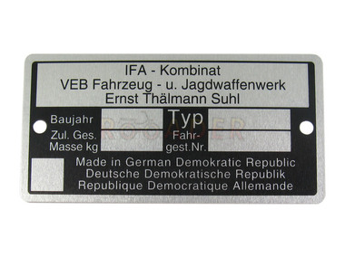 Tabliczka znamionowa SIMSON-IFA