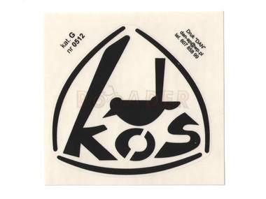 Naklejka KOS - 8 x 7cm czarna (do motocykli WSK)