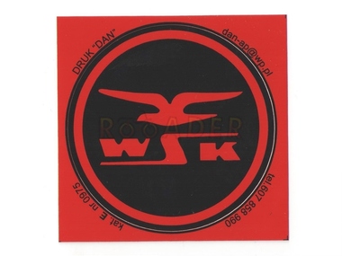 Naklejka WSK - 7 x 7cm czarno-czerwona