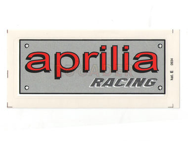 Naklejka APRILIA - 11 x 5cm czerwono-srebrna