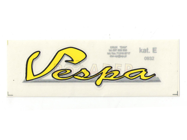 Naklejka VESPA - 11,5 x 3,5cm żółta