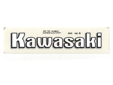 Naklejka KAWASAKI - 16,5 x 2,5cm biała