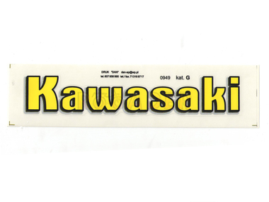 Naklejka KAWASAKI - 16,5 x 2,5cm żółta
