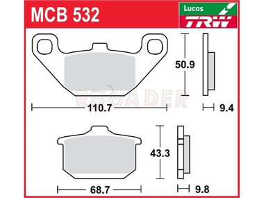 Klocki hamulcowe TRW-LUCAS MCB532 (FA085)