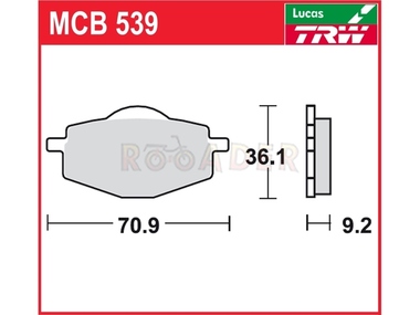 Klocki hamulcowe TRW-LUCAS MCB539 (FA101)