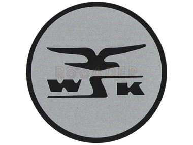 Naklejka WSK - 8 x 8cm srebrno-czarna