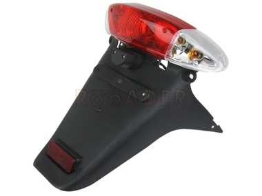 Lampa tylna LONGJIA Sharpy, ZIPP Quantum, ROMET 787, ROUTER Grande Lux, BARTON Huragan, MOTO VENTUS Modo, KINGWAY Fonero - białe kierunki + błotnik tylny
