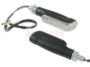 Kierunkowskaz uniwersalny W-1382 LED, prostokątny MINI, czarno/biały (komplet, prawy+lewy)