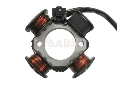 Stojan alternatora SUZUKI AD50, AP50, AH50; APRILIA Habana, Mojito; DERBI Vamos; BENELLI 491, Naked; ITALJET Formula, Torpedo; MALAGUTI Crosser (4 cewki, 3 przewody)