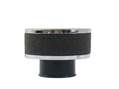 Filtr powietrza gąbkowy WALEC NISKI CHROM/SZARY - łącznik prosty ø38mm