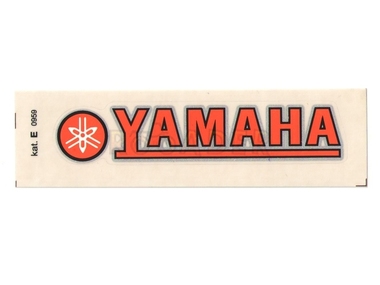 Naklejka YAMAHA - 11 x 2cm pomarańczowo-czarno-srebrna