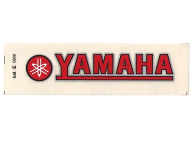 Naklejka YAMAHA - 11 x 2cm czerwono-czarno-srebrna