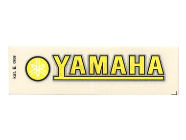 Naklejka YAMAHA - 11 x 2cm żółto-czarno-srebrna