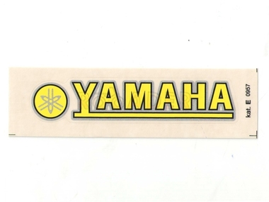 Naklejka YAMAHA - 11 x 2cm żółto-czarna-srebrna