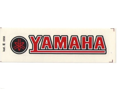 Naklejka YAMAHA - 11 x 2cm czerwono-biało-czarna